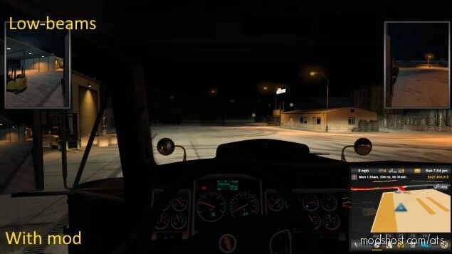 ATS Headlights Mod: Brighter Truck And Trailer Lights V2.1.2 (Featured)