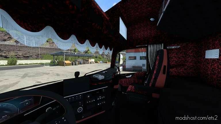 ETS2 Volvo Mod: FH5 RED Danish Plush Interior + Exterior Reworked 1.43 (Featured)