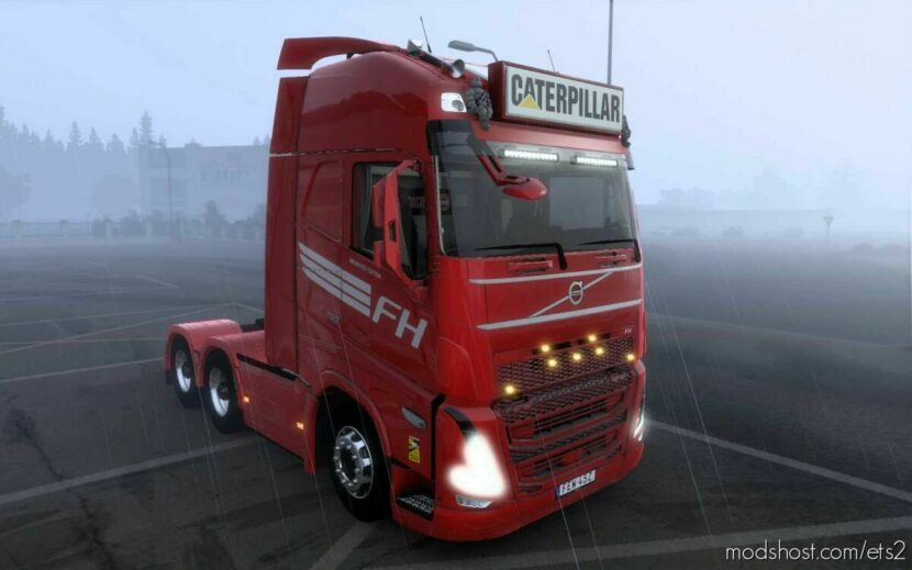 ETS2 Caterpillar Part Mod: BIG Lightbox Volvo FH5 2020 Caterpillar 1.44 (Featured)