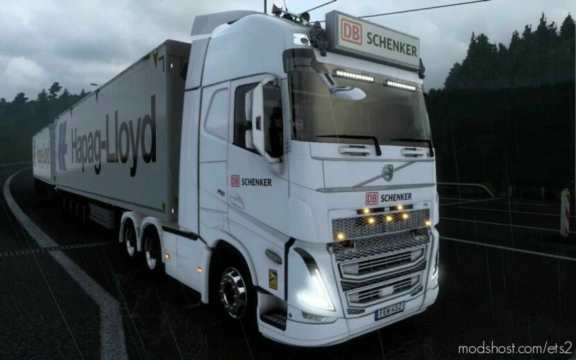 ETS2 Volvo Part Mod: BIG Lightbox Volvo FH5 2020 DB Schenker 1.44 (Featured)