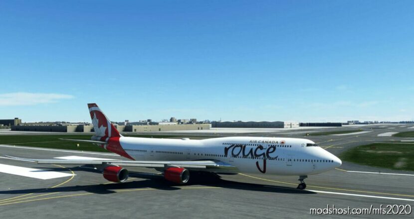 MSFS 2020 Canada Livery Mod: Boeing 747-8I AIR Canada Rouge 4K NO Mirroring (Featured)