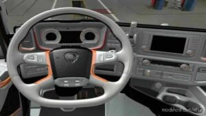 ETS2 Scania Mod: S 2016 Interior White & Orange V1.1 (Featured)