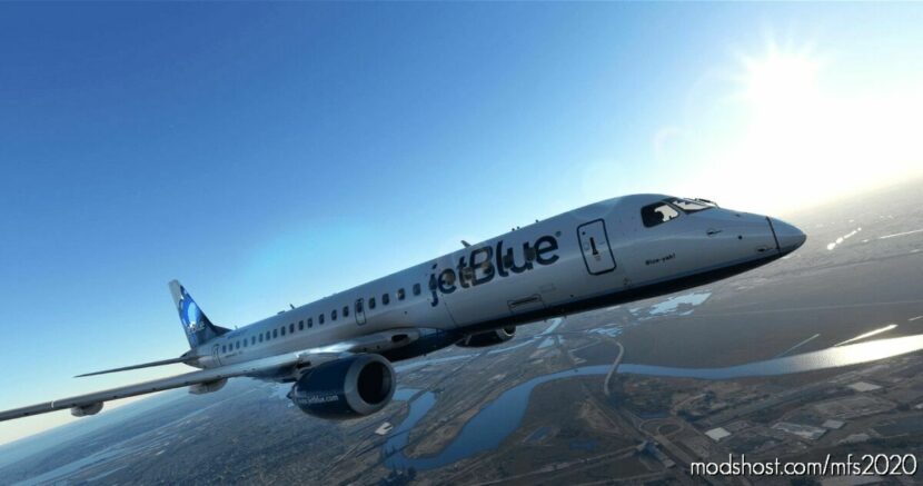 MSFS 2020 Livery Mod: E-190 Jetblue Blueberries (Featured)