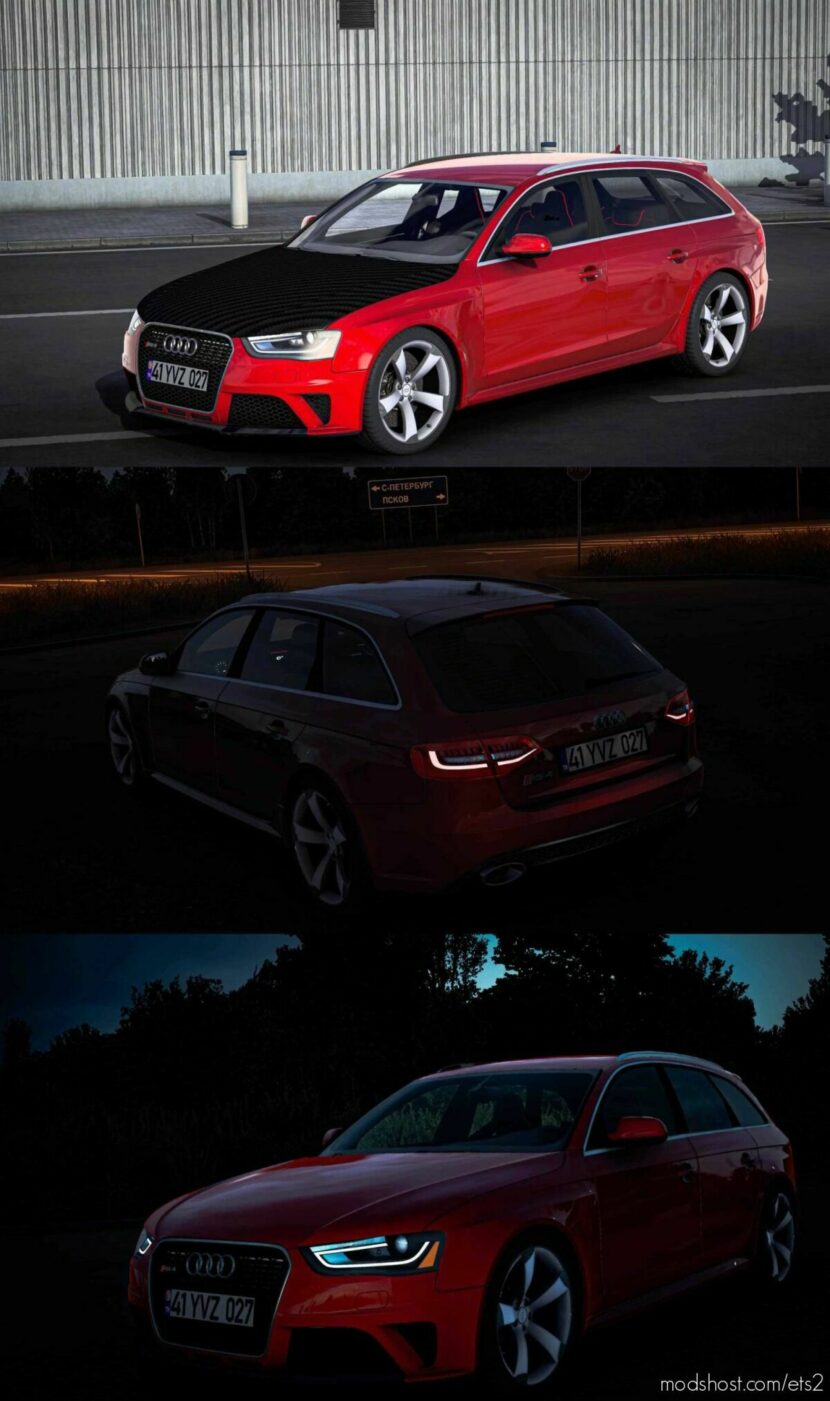 ETS2 Audi Car Mod: 2013 Audi RS4 Avant (Featured)