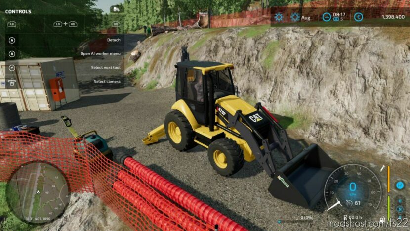 FS22 Caterpillar Tractor Mod: CAT 420F Backhoe Loader V1.0.1 (Featured)