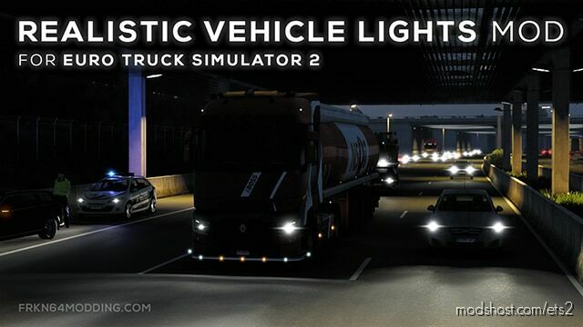 ETS2 Realistic Mod: Vehicle Lights Mod V7.1 (Featured)