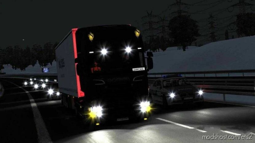 ETS2 Realistic Part Mod: Vehicle Lights Mod V7.1 1.44 (Featured)