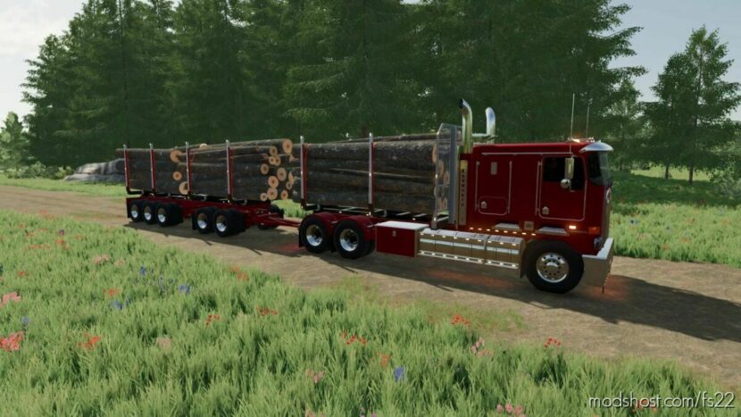 FS22 Kenworth Mod: Forestry Trailers For Kenworth (Featured)