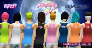 Sims 4 Female Recolor Mod: Sailor Moon Crystal Tops (Image #2)