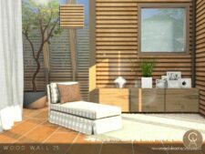 Sims 4 Mod: Wood Wall 25 (Featured)