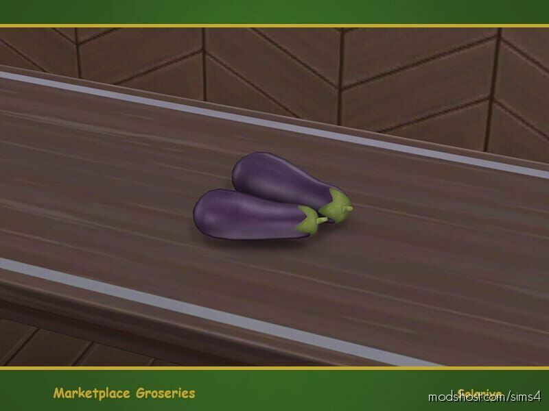 Sims 4 Object Mod: Marketplace Groceries. Eggplants (Featured)