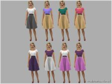 Sims 4 Female Clothes Mod: Mathcope Carlota Dress – Plains (Image #3)