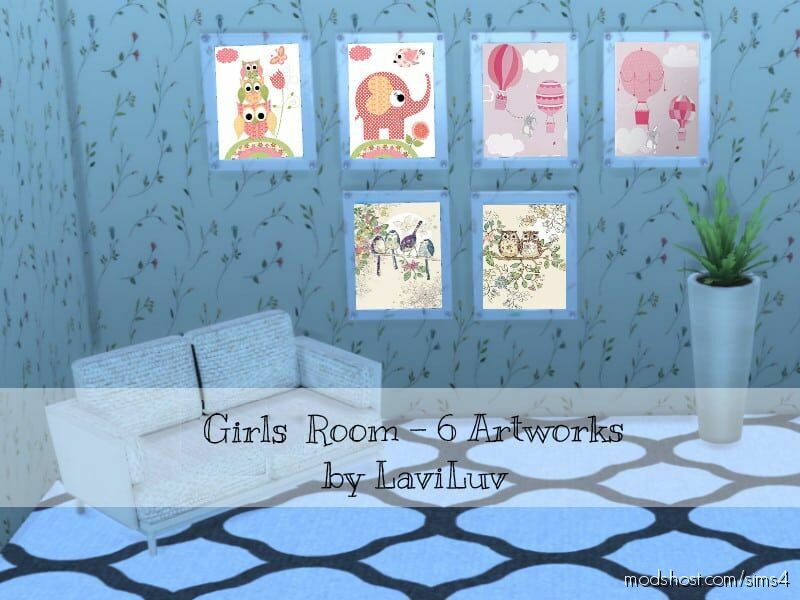 Sims 4 Recolor Mod: Girls Room ART By LLS (Featured)