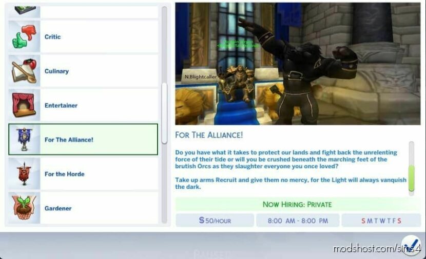 Sims 4 Mod: For The Alliance Custom Career (Featured)