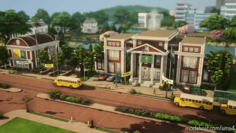 Sims 4 House Mod: Newcrest High School – NO CC (Featured)