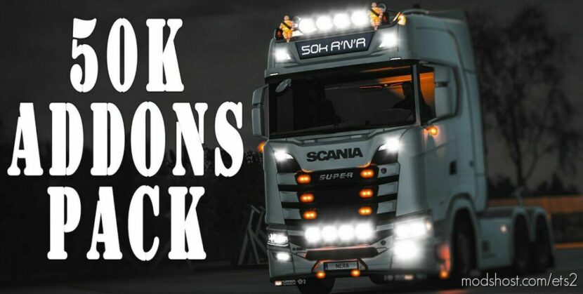 ETS2 Part Mod: 50k-Addons Pack Updated by Dotax v2.7 (Featured)