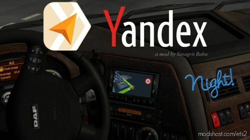 ETS2 Interior Mod: Yandex Navigator Night Version V1.8 (Featured)