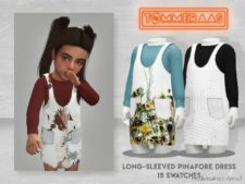 Sims 4 Female Clothes Mod: Long-Sleeved Pinafore Dress (Image #2)