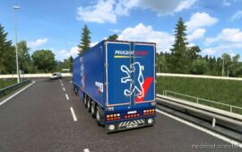 ETS2 Scania Mod: Skin Scania R2009 Peugeot Sport + Trailer Skin (Image #3)