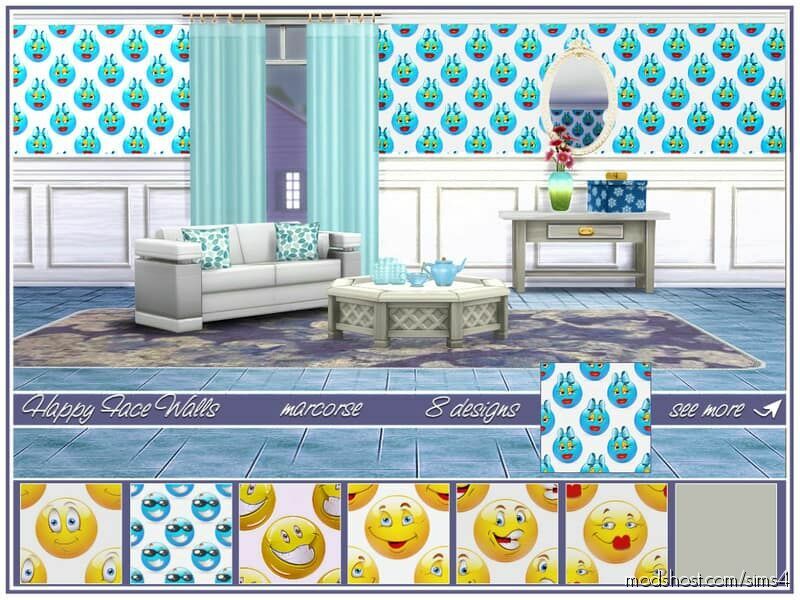 Sims 4 Mod: Happy Face Walls Marcorse (Featured)