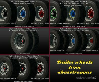 ETS2 Wheels Part Mod: Trailer Wheels Megapack V1.2 (Featured)