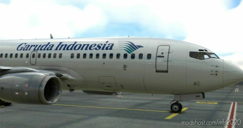 MSFS 2020 4K Livery Mod: B737-700 | Retro Garuda Indonesia Pk-Ggw 4K (Fictional) (Featured)