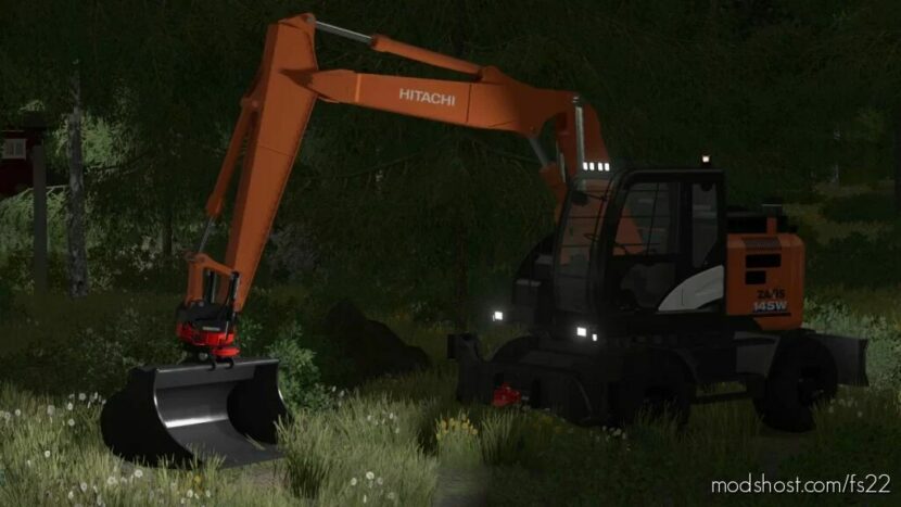 FS22 Hitachi Forklift Mod: Zaxis 145W Rototilt (Featured)