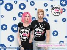 Sims 4 Female Clothes Mod: Reacting to you ☻ T-Shirts ~ SET (Image #5)