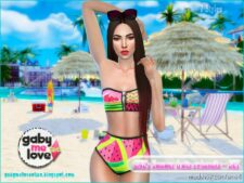 Sims 4 Female Clothes Mod: GML's Summer fruits swimsuits ~ SET (Image #8)