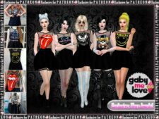 Sims 4 Female Clothes Mod: Guns N' Roses Dresses (Image #6)