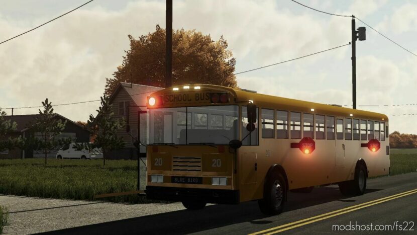 FS22 Vehicle Mod: Blue Bird School BUS (Featured)