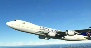 MSFS 2020 747-8F Livery Mod: Boeing 747-8F Saudia Cargo 4K NO Mirroring (Featured)