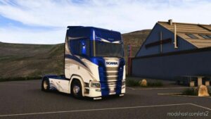 ETS2 Scania Mod: S Valcarenghi RED & Blue Skin + Trailer Skin (Featured)