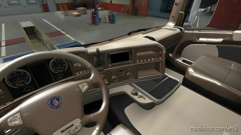 ETS2 Scania Interior Mod: Brown-Beige For Scania Streamline (Featured)