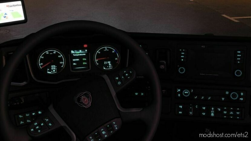 ETS2 Interior Mod: Green Dashboard Lights ALL Trucks By Sepiley (Featured)