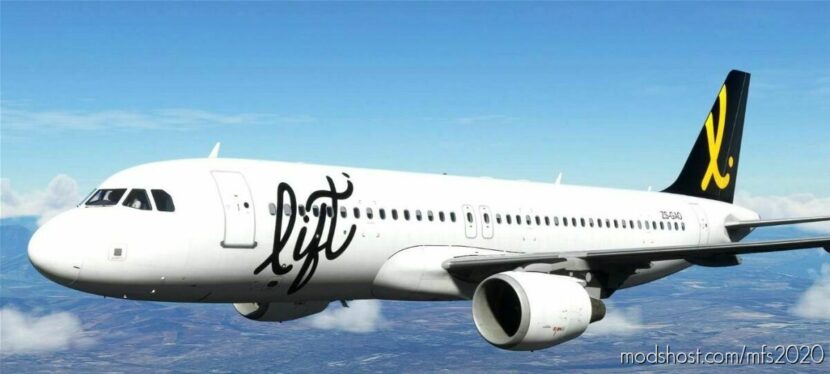 MSFS 2020 A320 Livery Mod: Fenix A320 – Lift Airline Fictional (Featured)