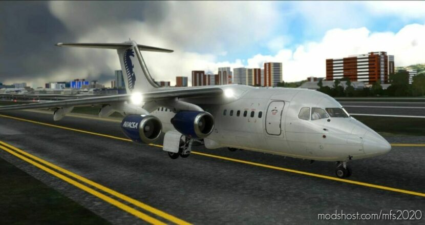 MSFS 2020 Fictional Livery Mod: Justflight BAE 146-100 Aviacsa Xa-Iui (Featured)