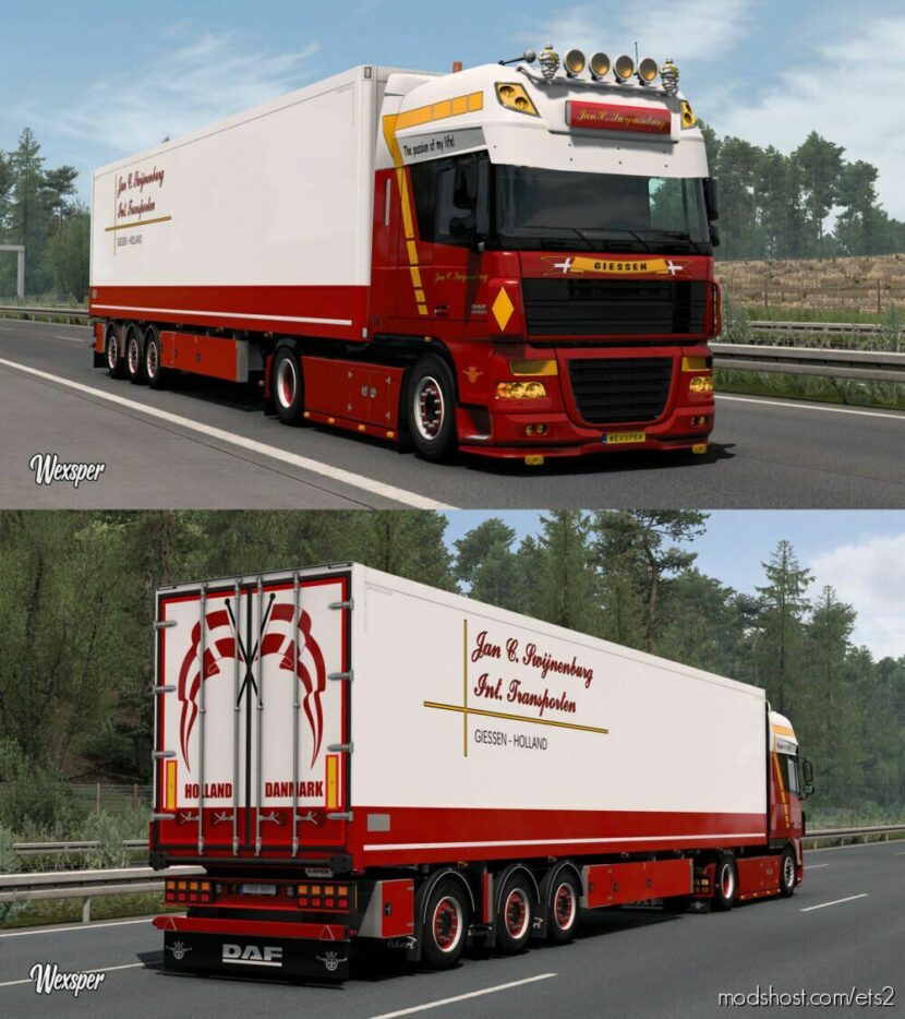 ETS2 DAF Mod: XF 105 JAN C. Swijnenburg Skin Pack By Wexsper (Update) (Featured)