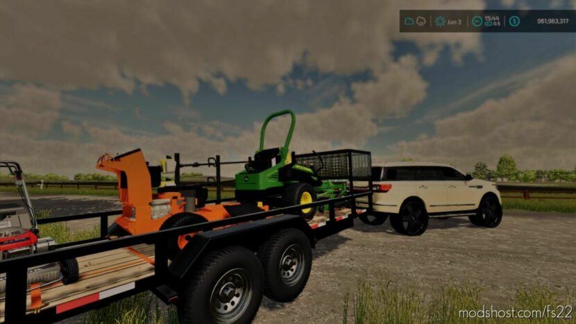 FS22 Mod: BIG TEX 24FT Lawn Care Trailer (Featured)