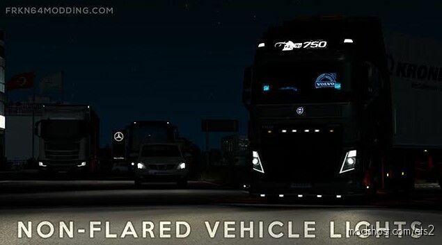 ETS2 Headlights Part Mod: Non-Flared Vehicle Lights Mod V5.1 (BY Frkn64) (Featured)