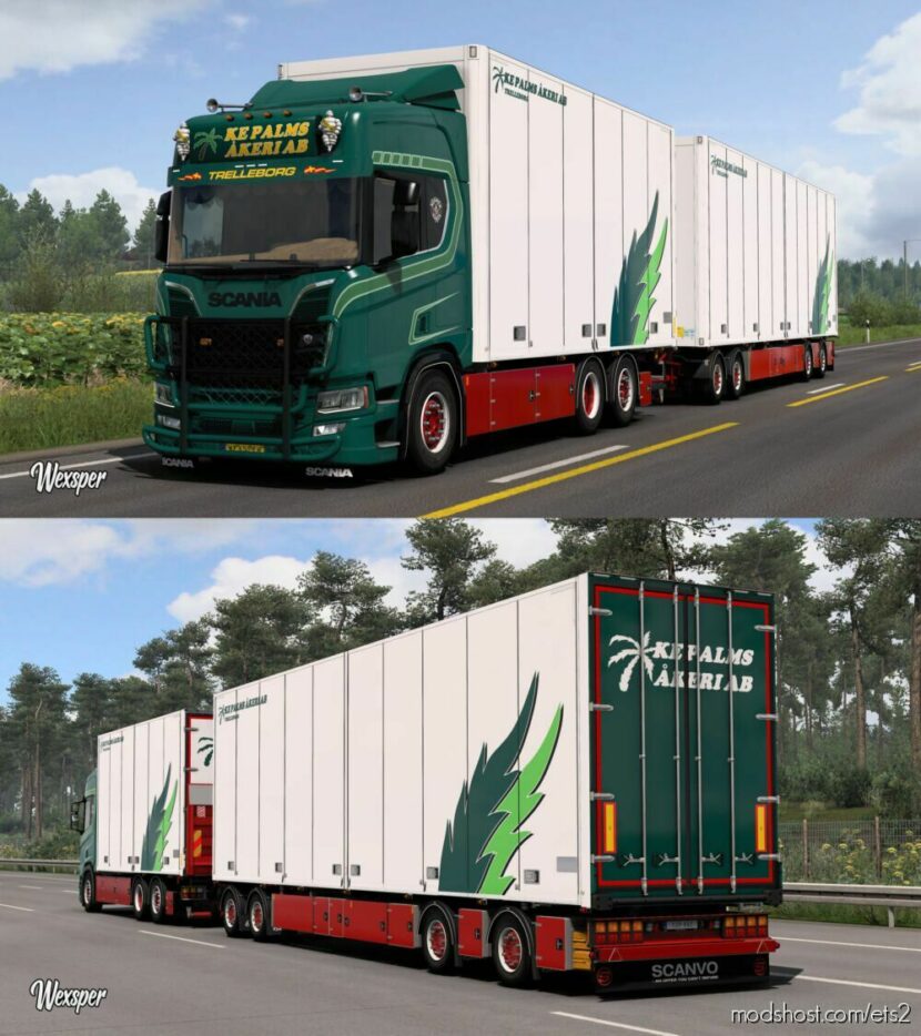 ETS2 Scania Mod: R & S KE Palms Akeri AB Skin Pack By Wexsper (Update) (Featured)