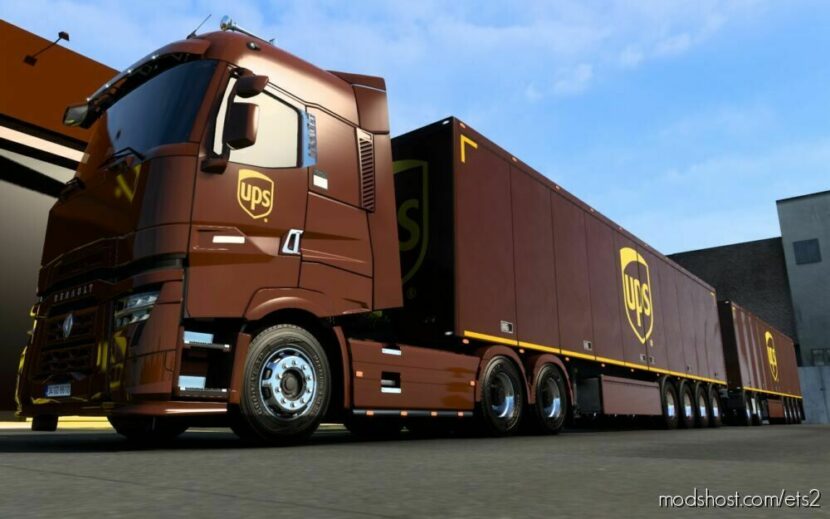 ETS2 Renault Mod: Skin Renault Range T UPS 1.44 (Featured)