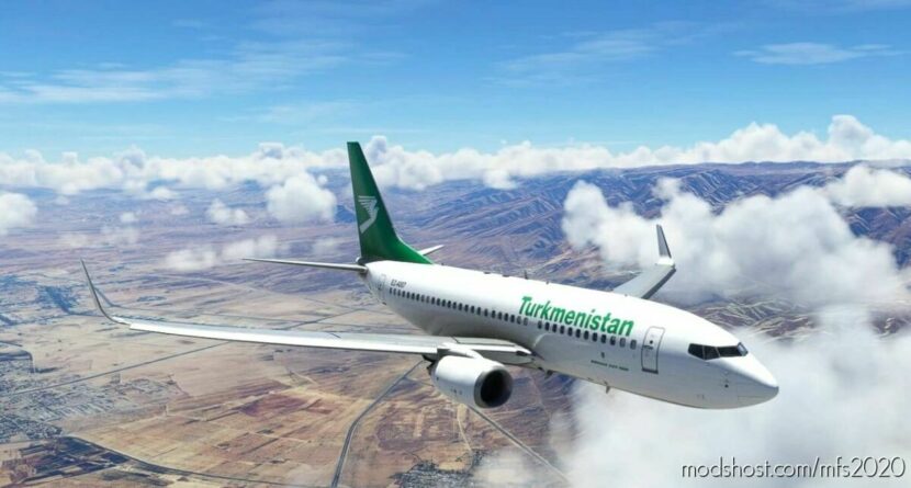 MSFS 2020 737-700 Livery Mod: Pmdg 737-700 – Turkmenistan Airlines (EZ-A007) (Featured)