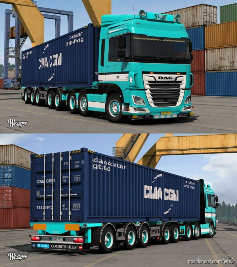 ETS2 DAF Mod: XF Euro 6 Stebo Transport Skin Pack By Wexsper (Update) (Featured)