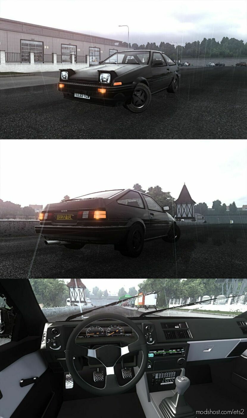 ETS2 Toyota Car Mod: Sprinter Trueno AE86 V2.2 1.44 (Featured)