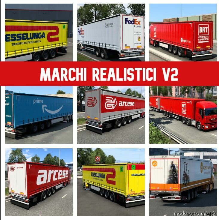 ETS2 Realistic Mod: Mod Pack Skins Of Realistic Trailers V2 1.44 (Featured)