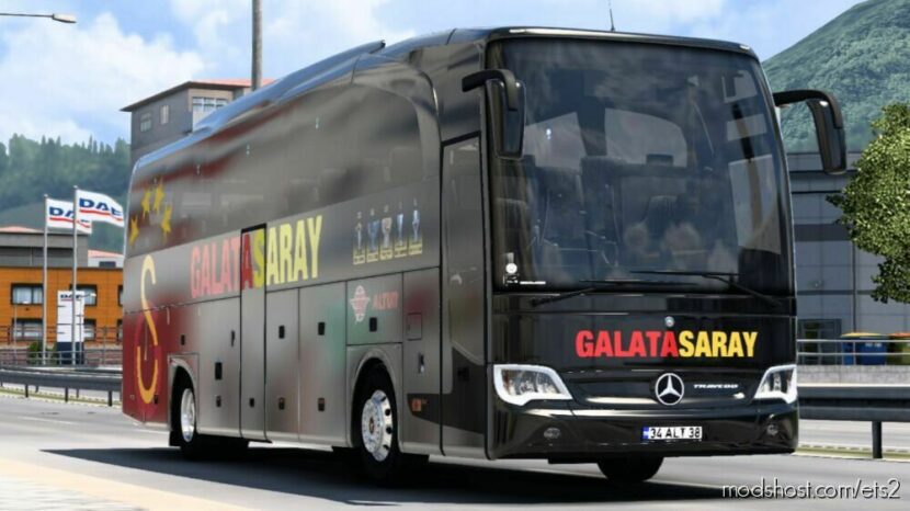 ETS2 Mercedes-Benz Skin Mod: MB Travego SE 15 SHD Galatasaray Ski̇n (Featured)