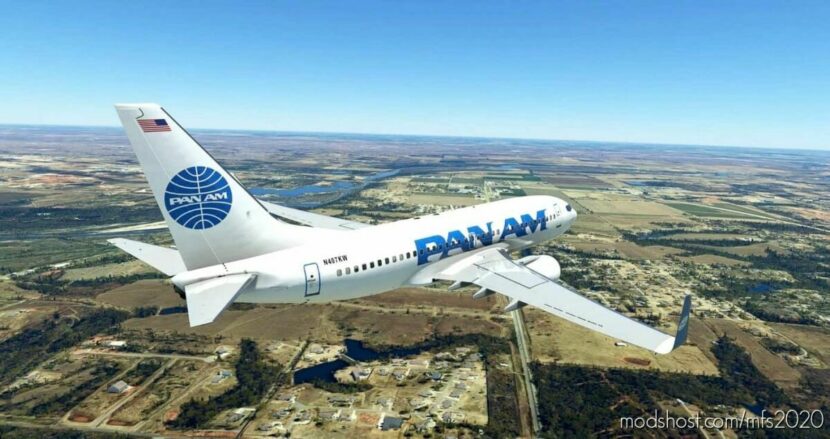 MSFS 2020 737-700 Livery Mod: PAN AM (N407KW) (Featured)