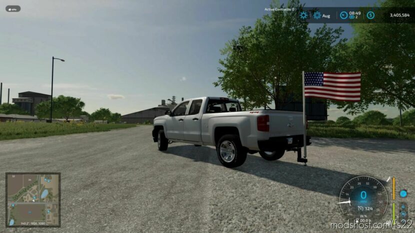 FS22 Flag Mod: American Hitch Mount Flag (Featured)