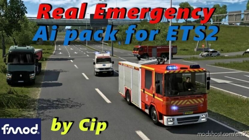 ETS2 Traffic Mod: Real Emergency AI Pack V1.1 1.44-1.45 (Featured)